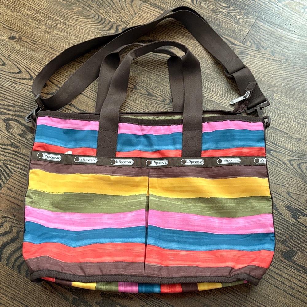 LeSportsac Colorful Striped Tote Bag